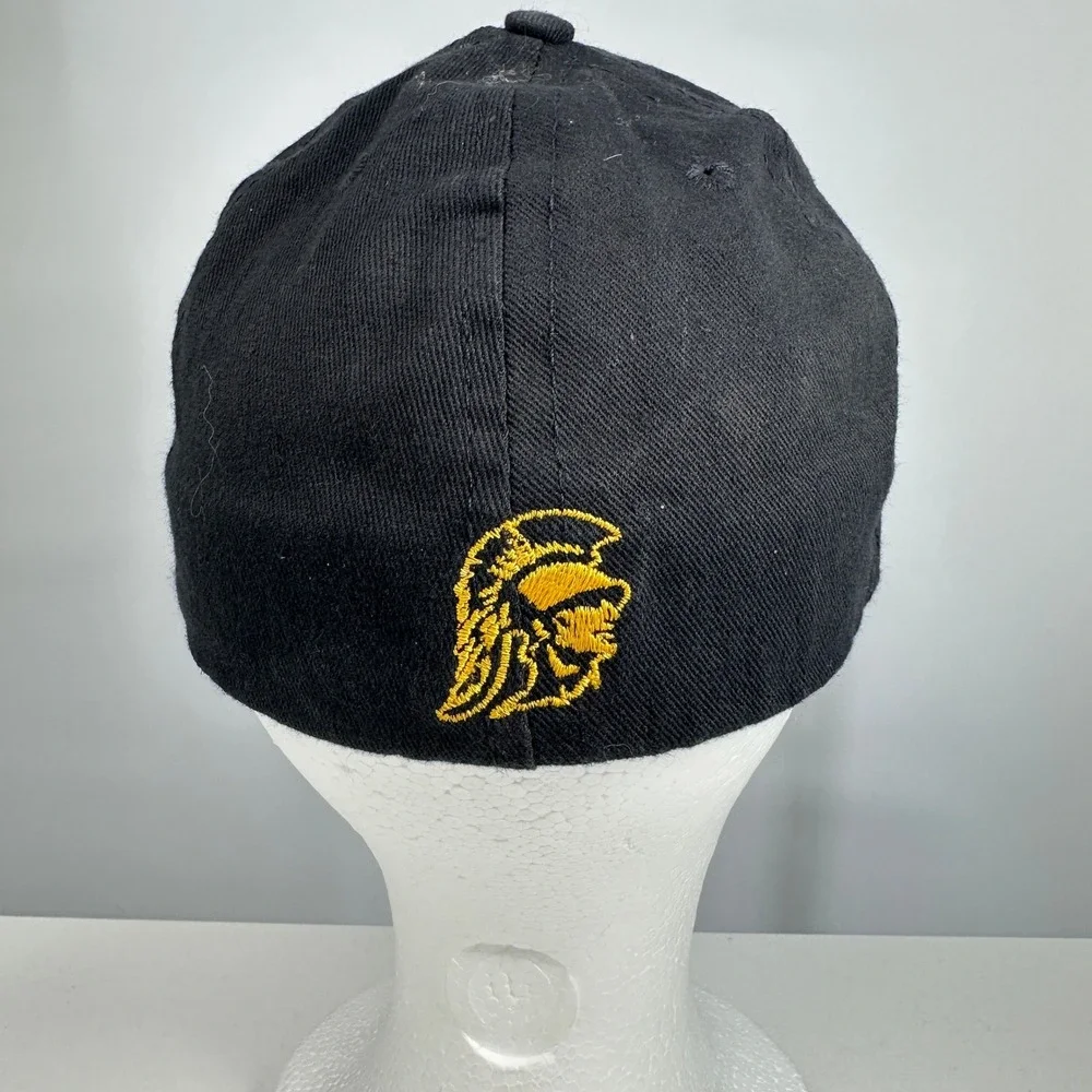 VTG 90s USC Trojans Embroidered Baseball Cap‎ L/XL Black California Headwear